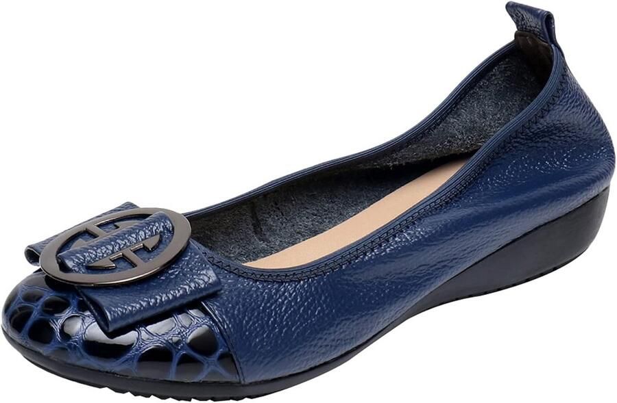 Comfortabele Dames Balletschoenen met Lage Sleehak en Instapmodel