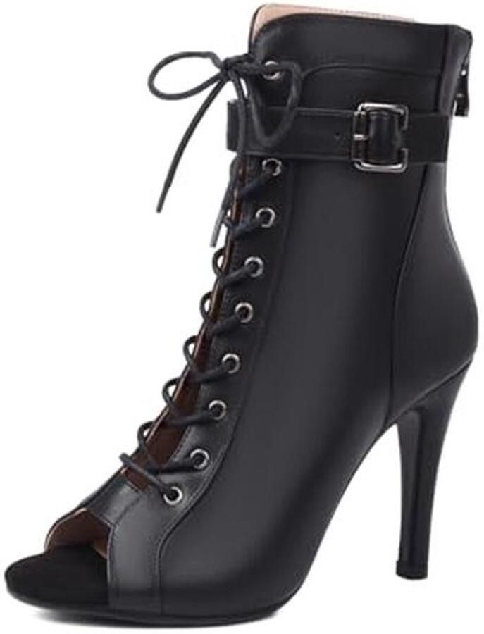 Comfortabele Dames Dansschoenen met Open Teen voor Salsa Chacha en Ballroom