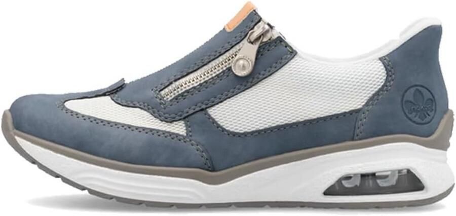 Comfortabele Dames Instapschoenen Blauw met Ritssluiting en Lichte Zool