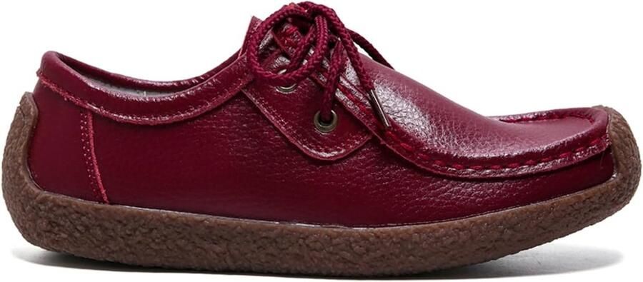 Comfortabele Dames Loafers met Veters Slip-On Platte Bootsschoenen voor Werk Wandelen en Verpleegkunde