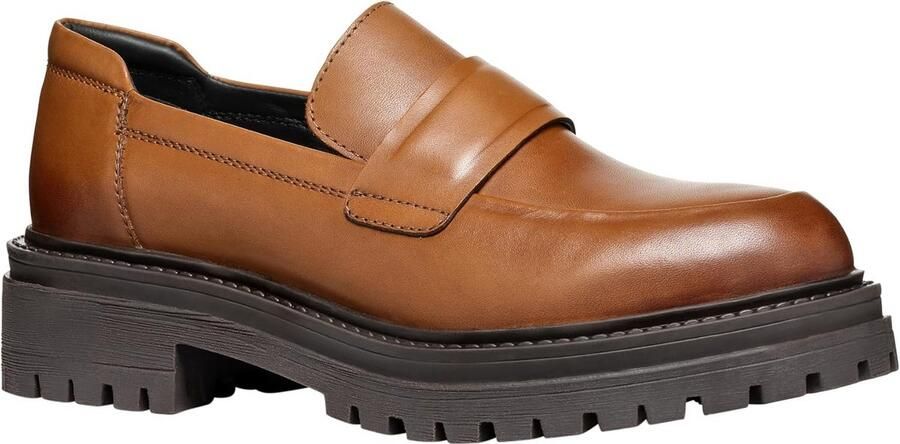 Comfortabele dames mocassin van glad leer met ademende zool