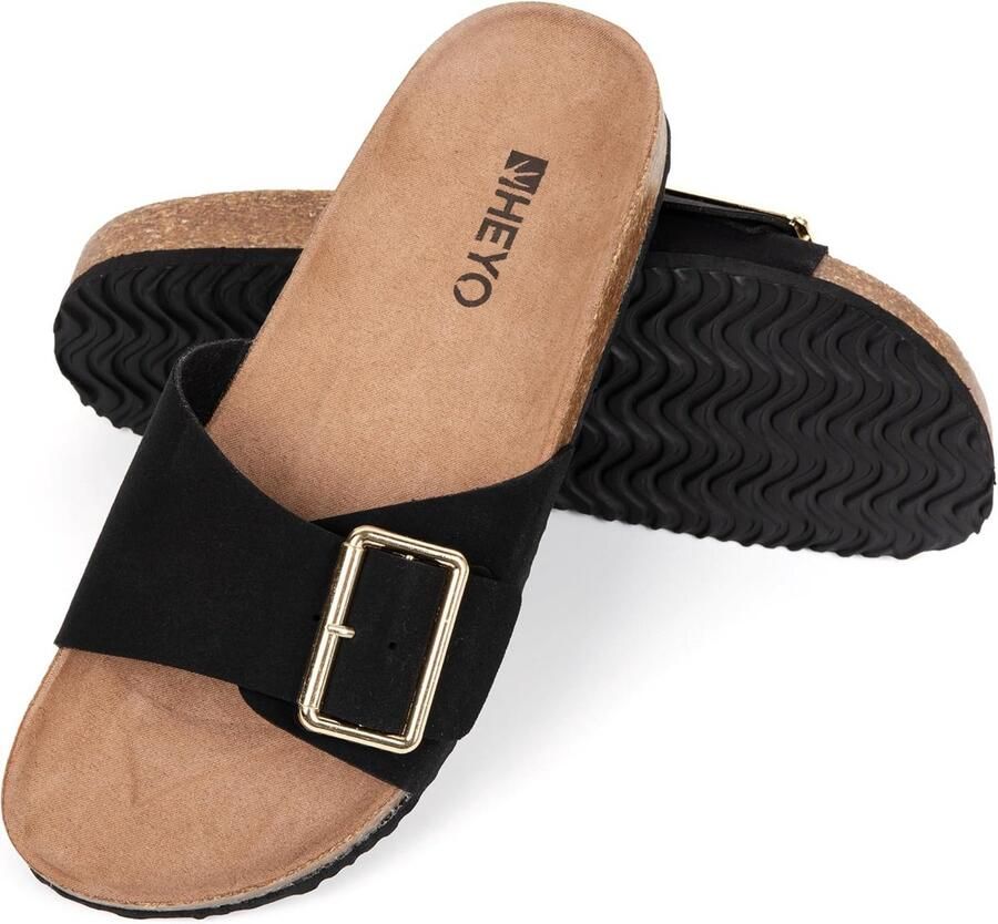 Comfortabele Dames Muiltjes met Verstelbare Bandjes en Kurken Zool