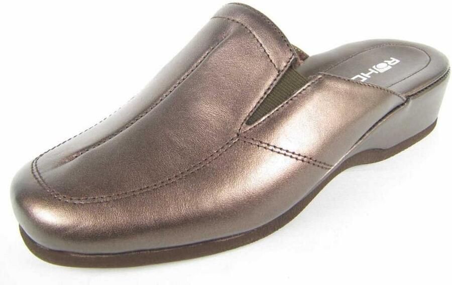 Comfortabele Dames Pantoffels Nappa Leer Brede Pasvorm