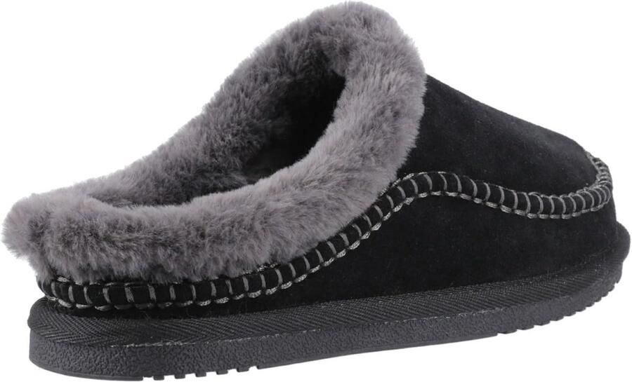 Comfortabele Dames Mule Slipper Suède met Bontvoering