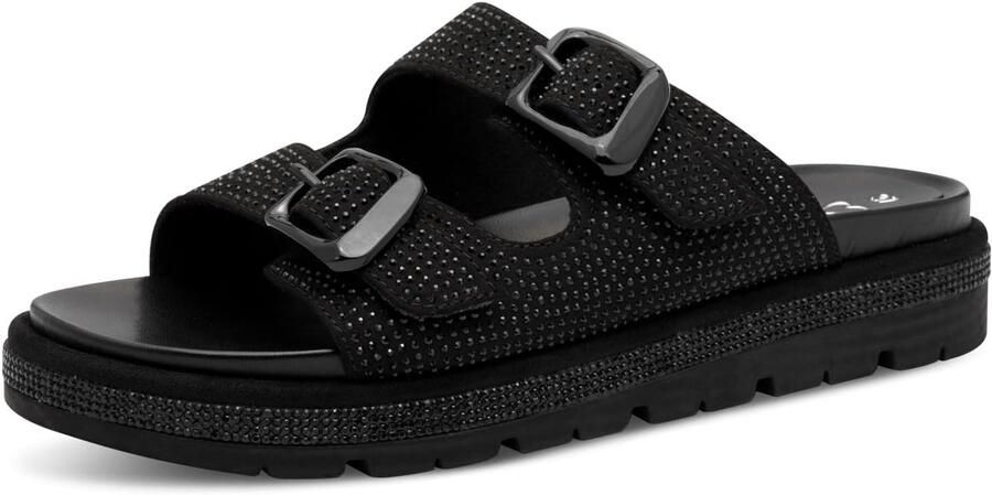 Marco Tozzi Slippers plateau zomerschoen instapschoen met glanzende sierstenen