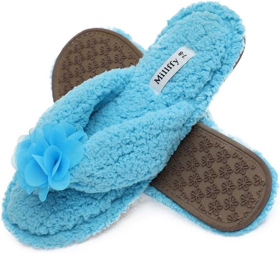 Comfortabele Dames Pantoffels Bontlook Zachte Binnenslippers met Traagschuim