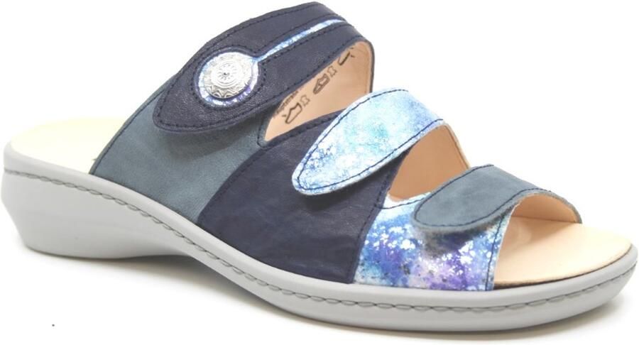 Think Comfortabele Dames Pantoffels Leer Turquoise