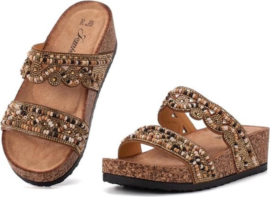 Comfortabele dames pantoffels met dikke zool en open neus