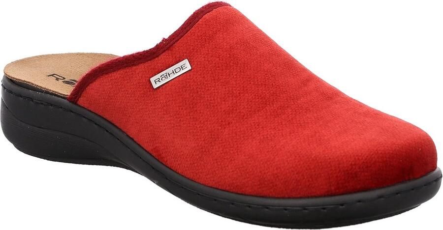 Comfortabele Dames Pantoffels met Fluweel en Leren Voetbed Lichte Sleehak
