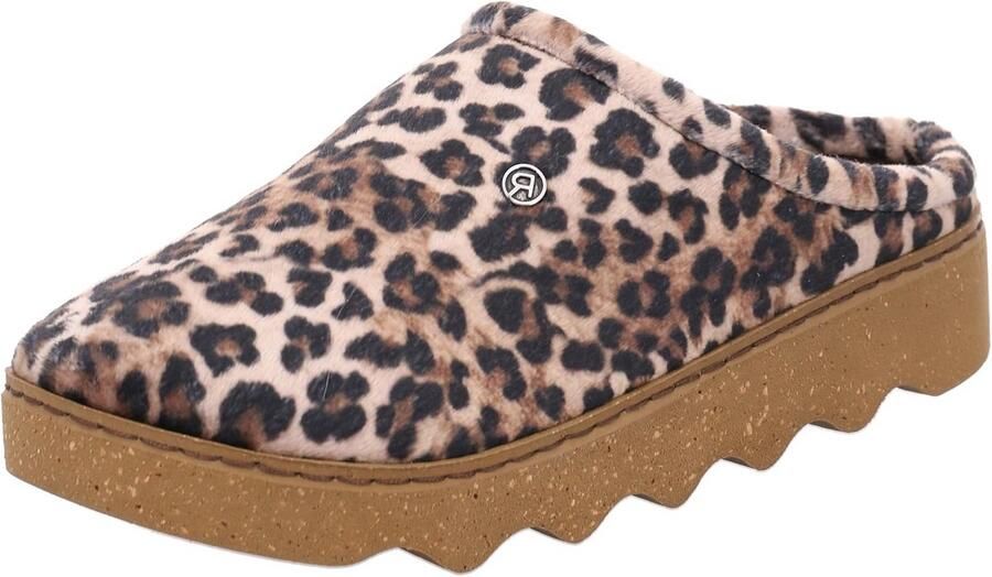 Comfortabele dames pantoffels met luipaardprint en viltvoering