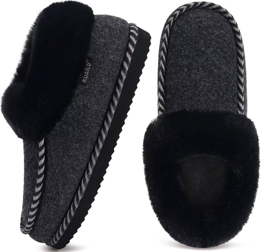 Comfortabele Dames Pantoffels met Memory Foam en Rubberen Zolen voor Binnen en Buiten