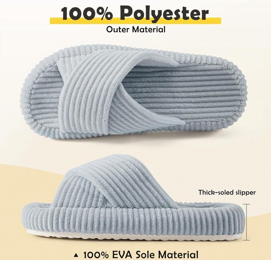 Comfortabele Dames Pantoffels met Open Teen en Traagschuim Antislip