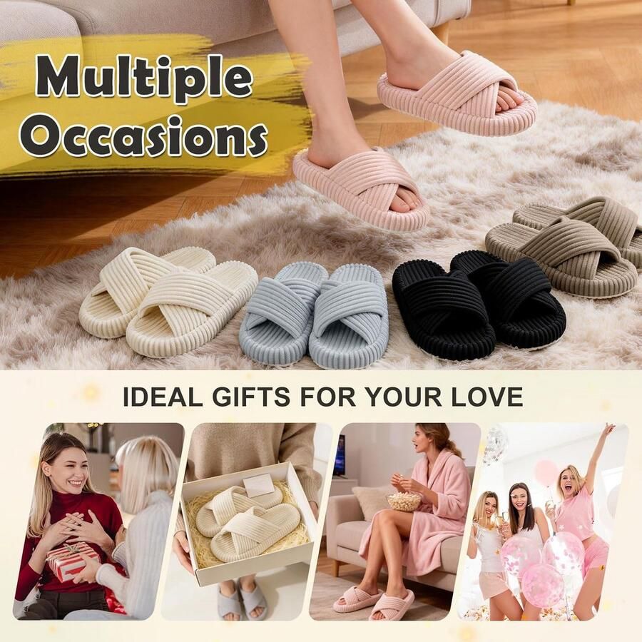 Comfortabele Dames Pantoffels met Open Teen en Traagschuim Antislip