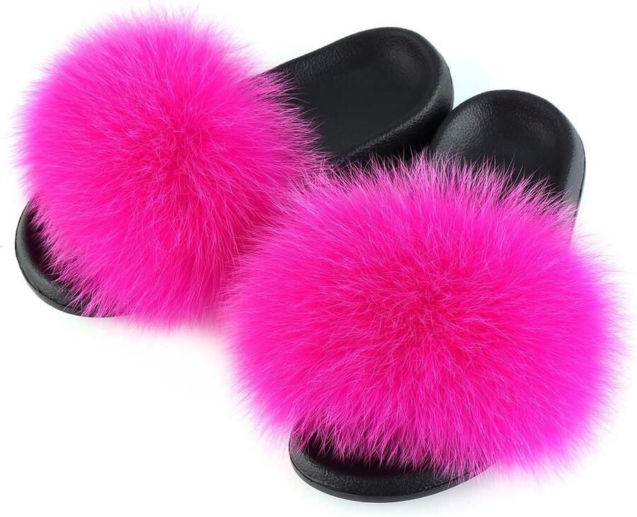 Comfortabele Dames Pantoffels met Open Teen van Zacht Imitatiebont