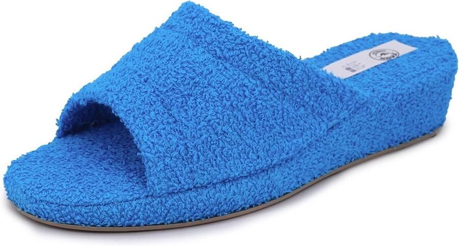 Dames Pantoffels Open Teen met Sleehak Zachte Binnen Buiten Sloffen van Badstof