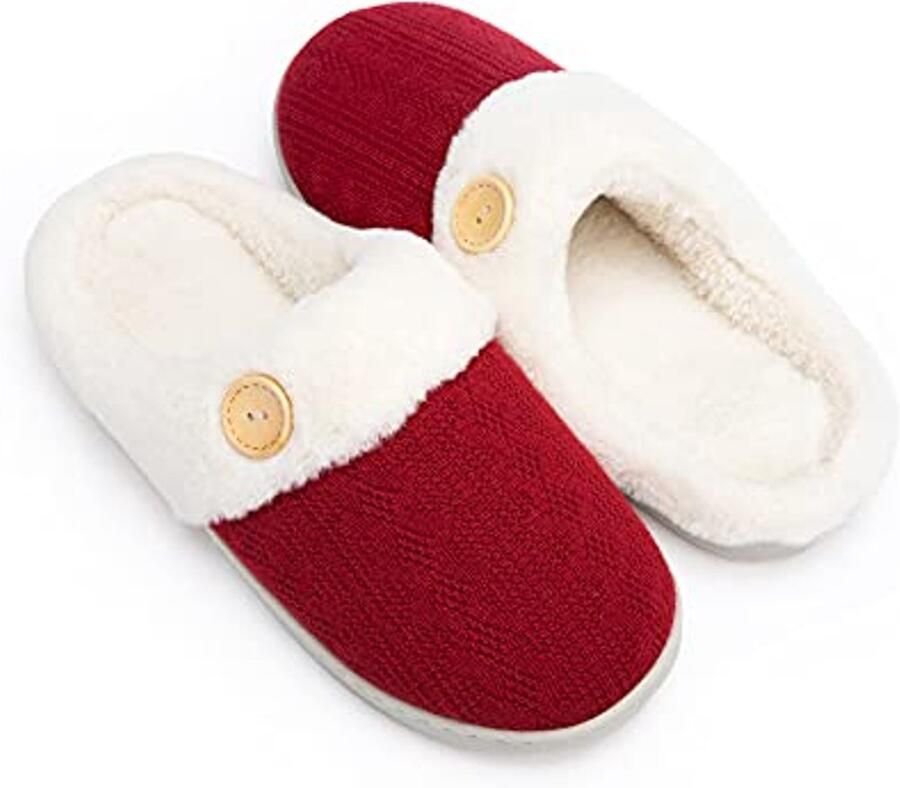 Comfortabele Dames Pantoffels Traagschuim Pluche Slip-On Anti-Slip Zool Binnen en Buiten