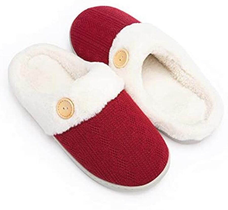 Comfortabele Dames Pantoffels Traagschuim Pluche Slip-On Anti-Slip Zool Binnen en Buiten