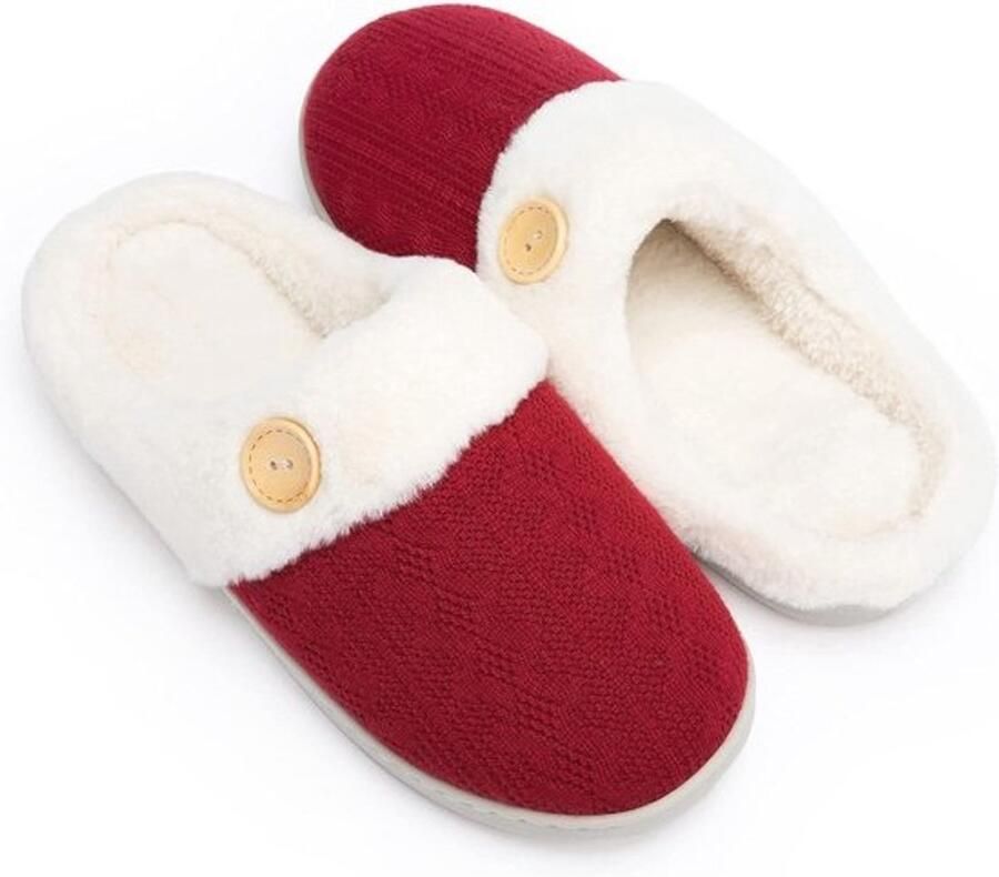 Comfortabele Dames Pantoffels Traagschuim Pluche Slip-On Anti-Slip Zool Binnen en Buiten
