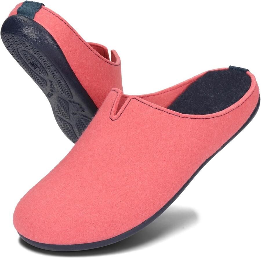 Comfortabele Dames Pantoffels van Vilt met Flexibele Rubberzool t m