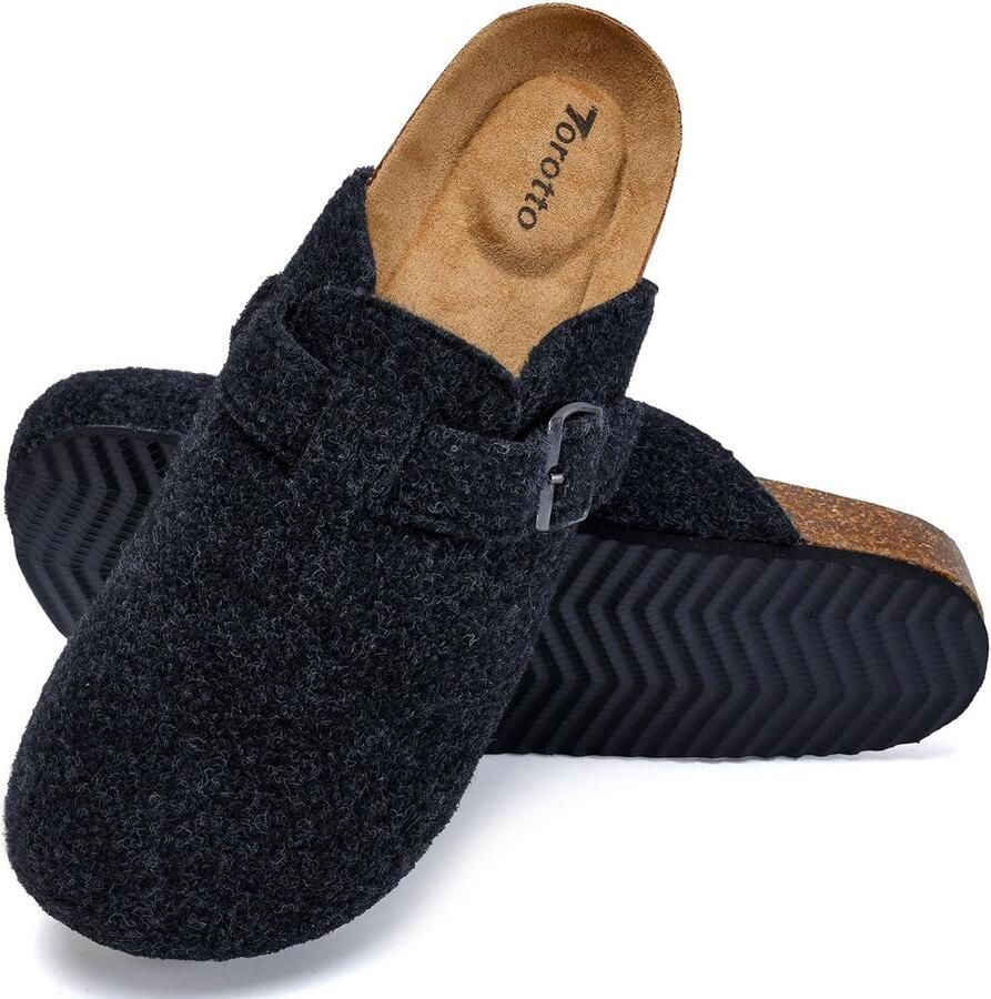 Comfortabele Dames Pantoffels van Vilt Zwarte Instapsloffen