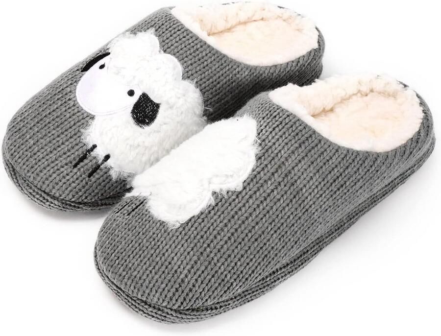 Comfortabele Dames Pantoffels Warme Huisslippers met Imitatiebont Instappers voor Winter