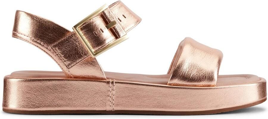 Comfortabele Dames Sandaal met Bandjes Koper Metallic