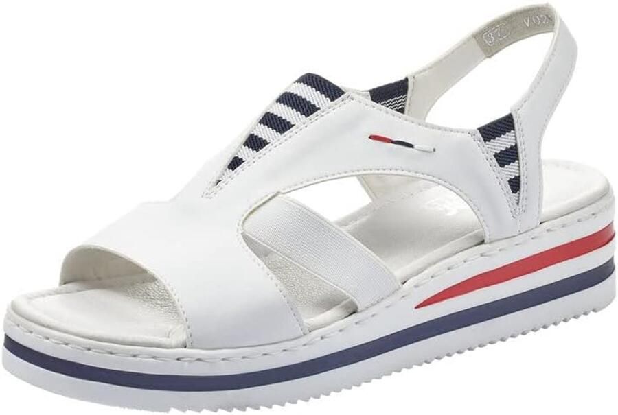 Rieker Stijlvolle witte platte sandalen White Dames