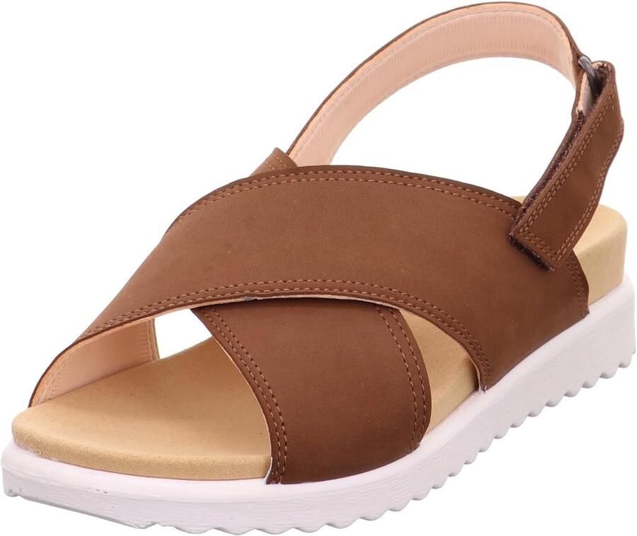 Comfortabele Dames Sandalen met Klittenband Bruin