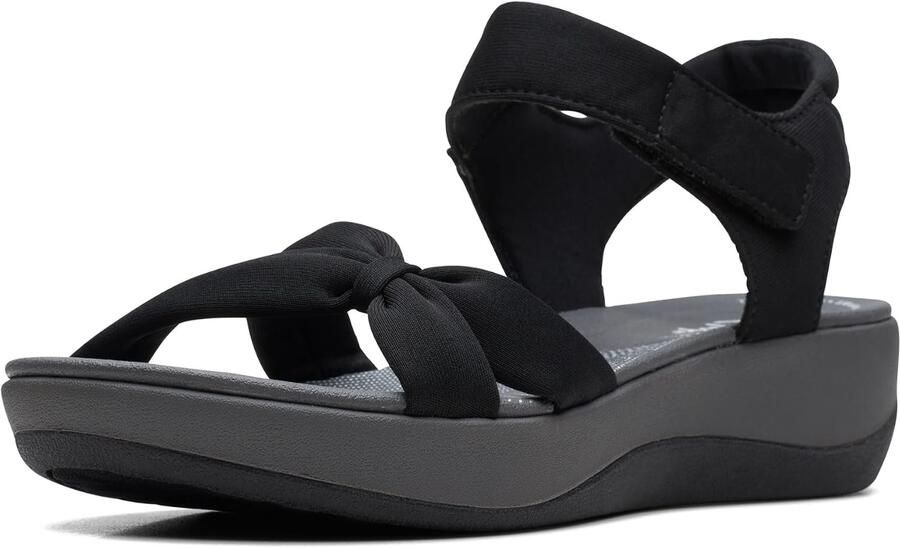 Comfortabele Dames Sandalen met Klittenband Zwart Textiel