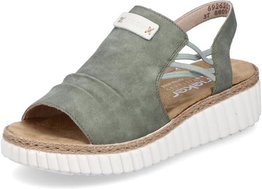 Comfortabele dames sandalen met lage sleehak en wijdte H