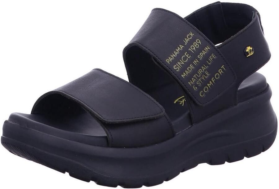 Comfortabele Dames Sandalen Zwart Leer
