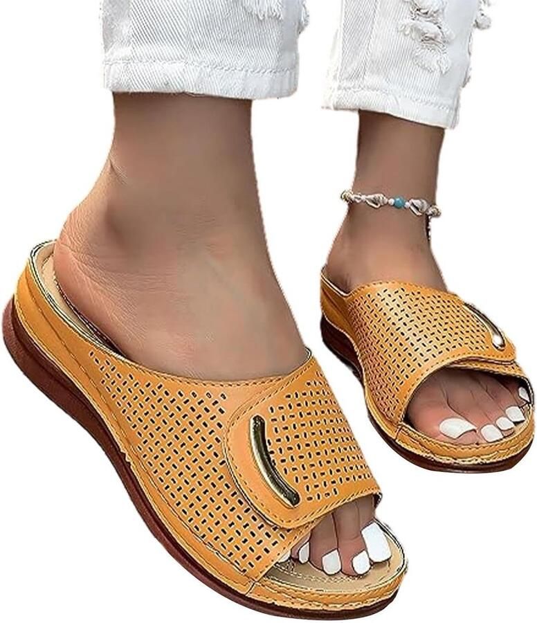 Comfortabele Dames Sandalen met Open Neus en Stevige Steun