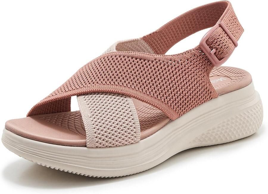 Comfortabele Dames Sandalen met Sleehak Zomer Lichtgewicht en Verstelbaar