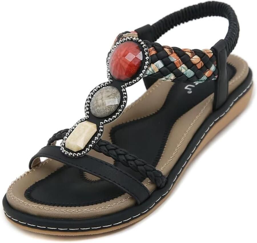 Bothevin Zomerse Dames Sandalen met Strass & Parels