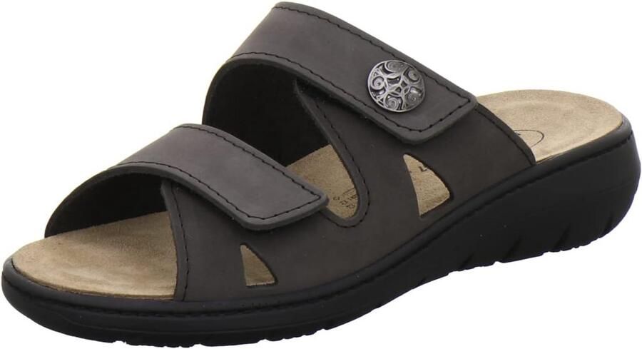 Comfortabele Dames Sandalen met Uitneembaar Voetbed Praktische Leren Slippers