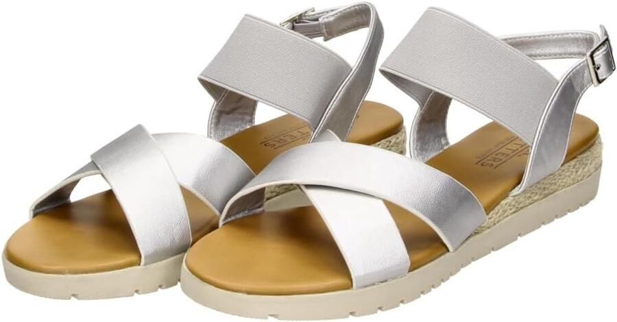Comfortabele Dames Sandalen Zilver Grote Maten