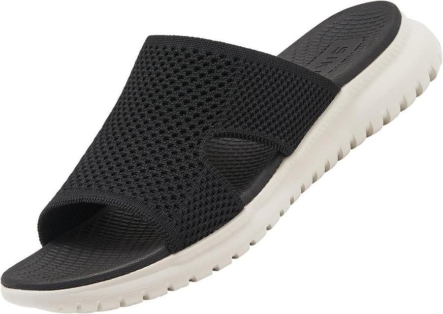 Comfortabele Zwarte Dames Sandalen met Voetbed Lichtgewicht Zomer Slippers
