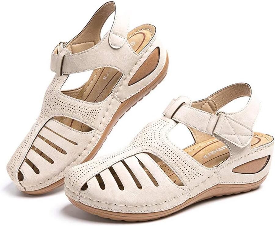 Comfortabele Dames Sleehak Sandalen met Band en Plateauzool