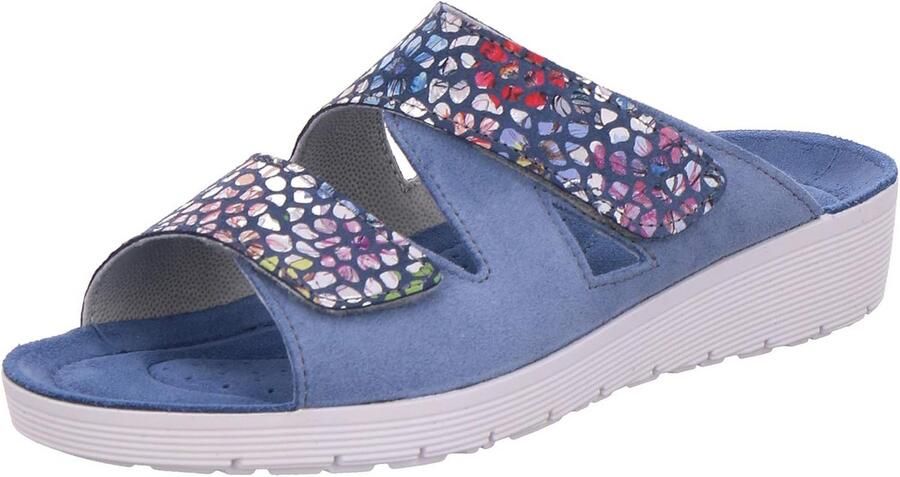 Comfortabele Dames Slippers met Bloemenprint en Kurk Plateauzool