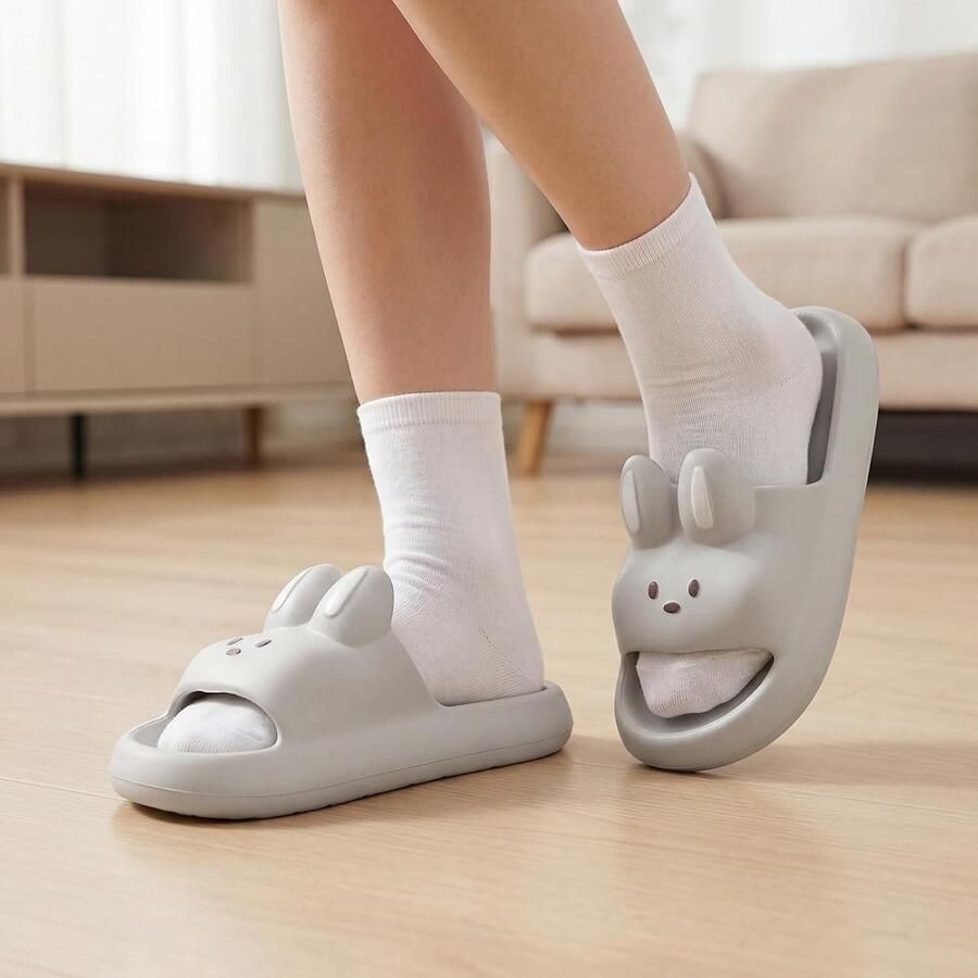 Comfortabele Dames Slippers met Dikke Zool voor Binnen en Buiten Antislip Open Teen Badslippers Ideaal voor Douche en Strand