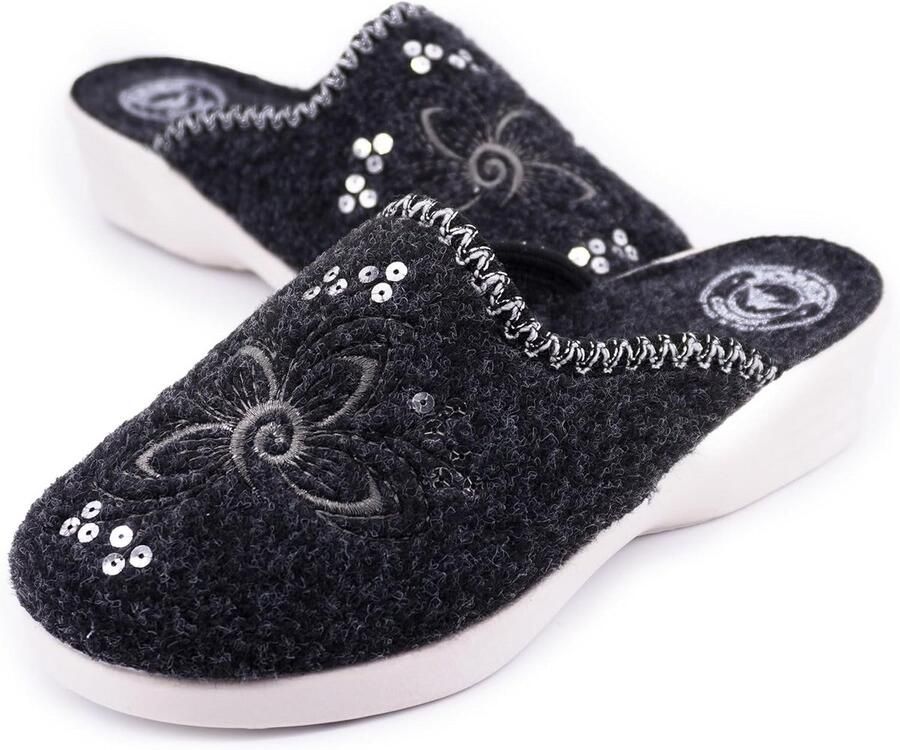 Comfortabele Dames Slippers met Glanzend Vlinderpatroon Stevige Wedge Hak