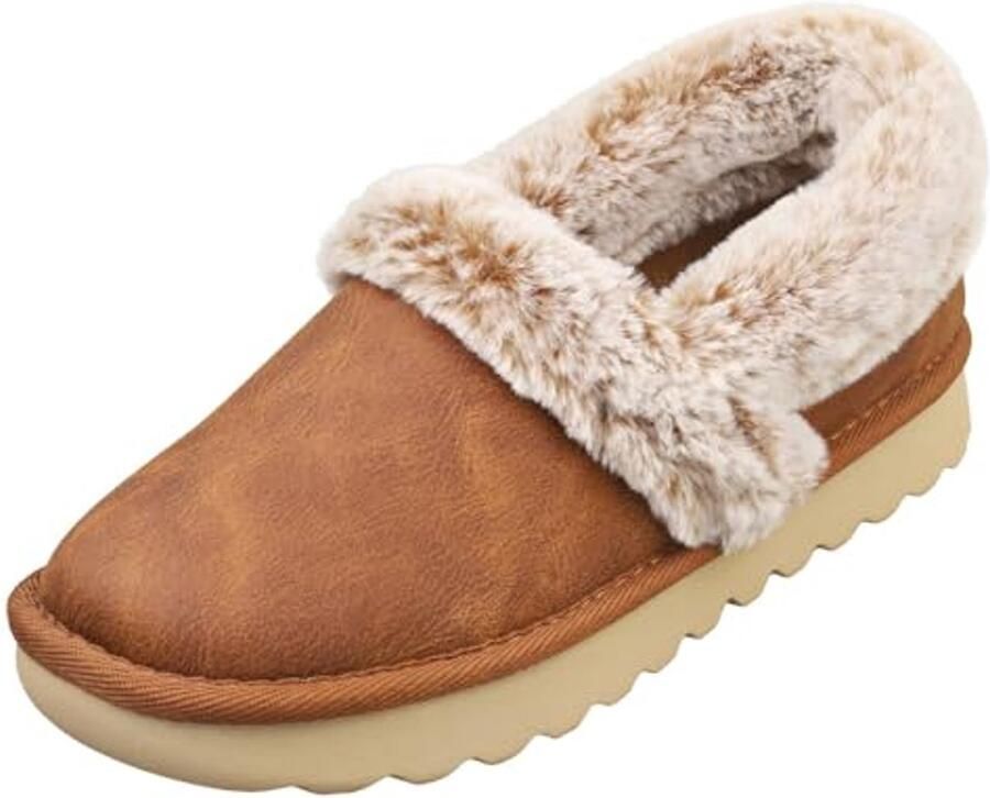 Comfortabele Dames Slippers met Imitatiebont en Memory Foam