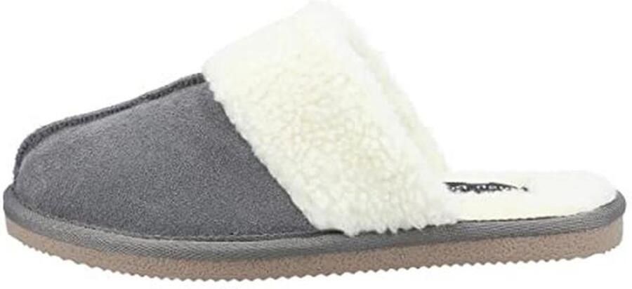Comfortabele Dames Slippers met Imitatiebont Voering en Traagschuim Inlegzool Grijs