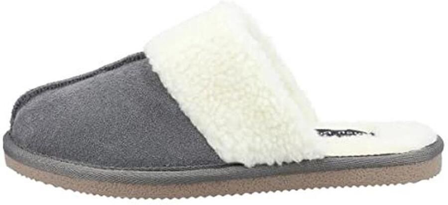 Comfortabele Dames Slippers met Imitatiebont Voering en Traagschuim Inlegzool Grijs