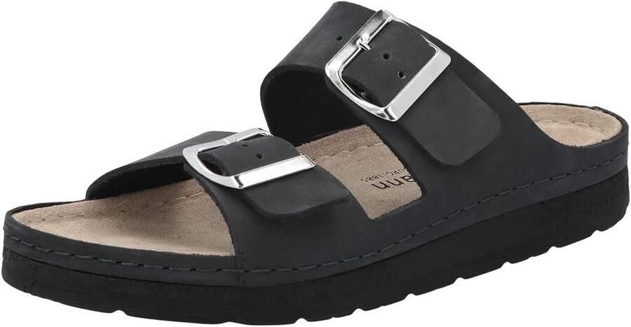 Comfortabele Dames Slippers met Verstelbare Gespen en Echt Leder Voetbed