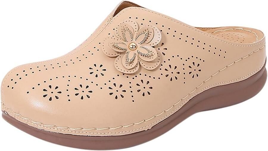 Comfortabele Dames Slippers Sandalen Leer Mesh Ademend Zomer Antislip