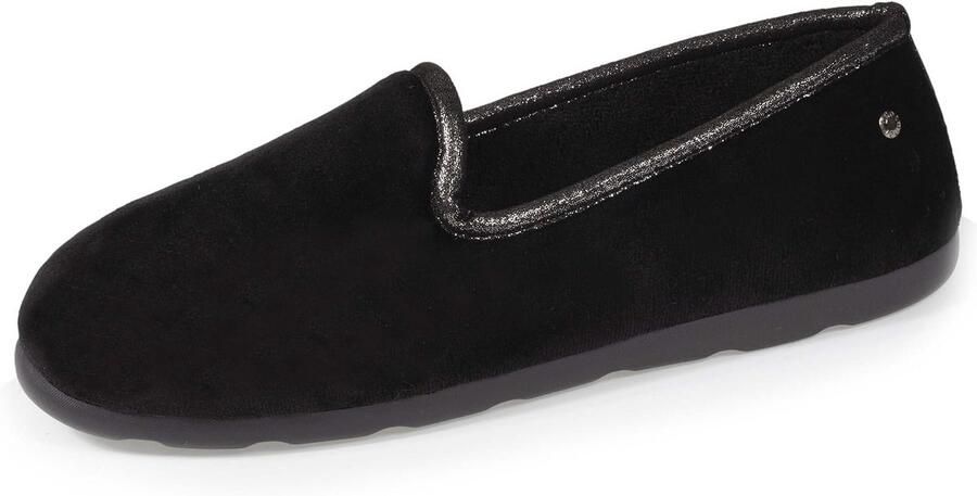 Comfortabele Dames Sloffen en Pantoffels Zwart Suède Look Fijne Binnenzool