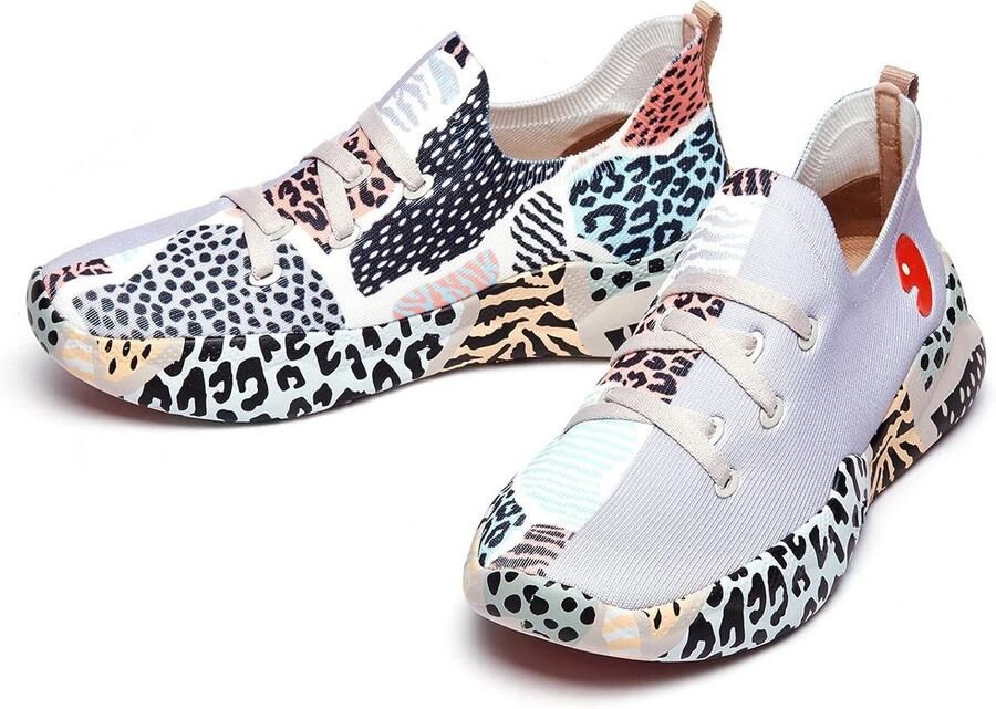 Lichte Dames Sneakers Comfortabele Slip-On Wandelschoenen met Kunstprint