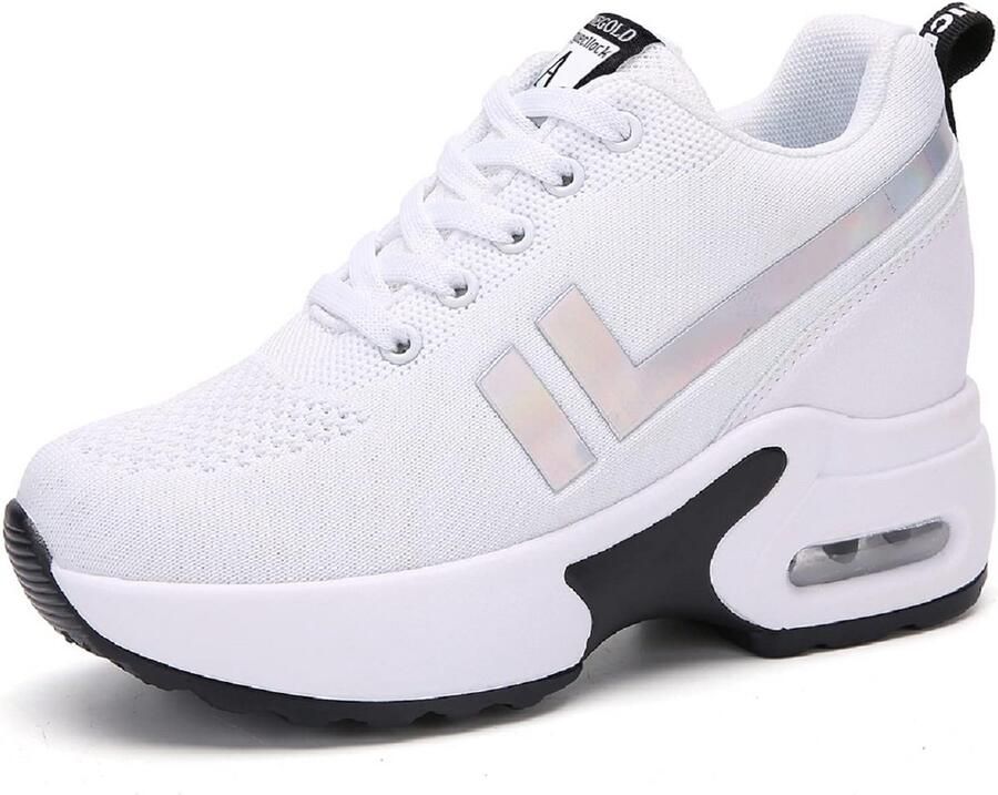 Dames Sneakers met Verborgen Sleehak Ademend Mesh Comfortabele Sportschoenen