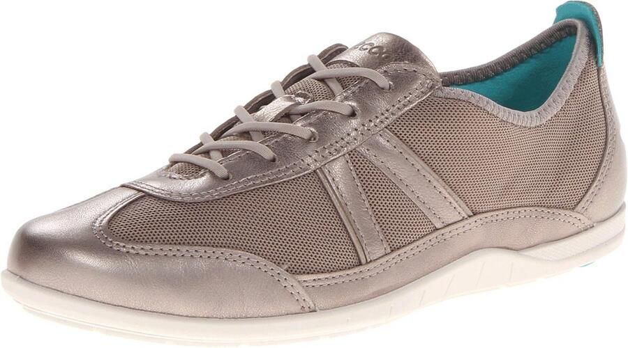Comfortabele Veterschoenen Dames Leer en Textiel Sportieve Sneaker met Uitneembaar Voetbed